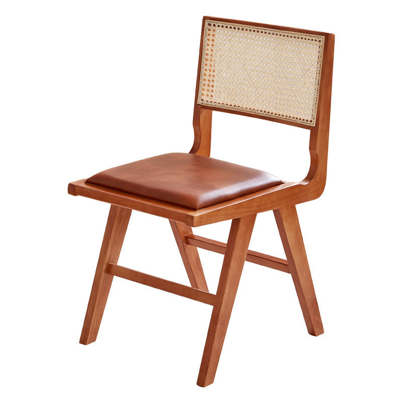 Solid Wood Cane Back Chair Home Indoor Contemporary Dining Chair