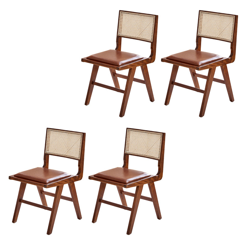 Solid Wood Cane Back Chair Home Indoor Contemporary Dining Chair