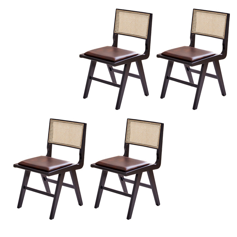 Solid Wood Cane Back Chair Home Indoor Contemporary Dining Chair