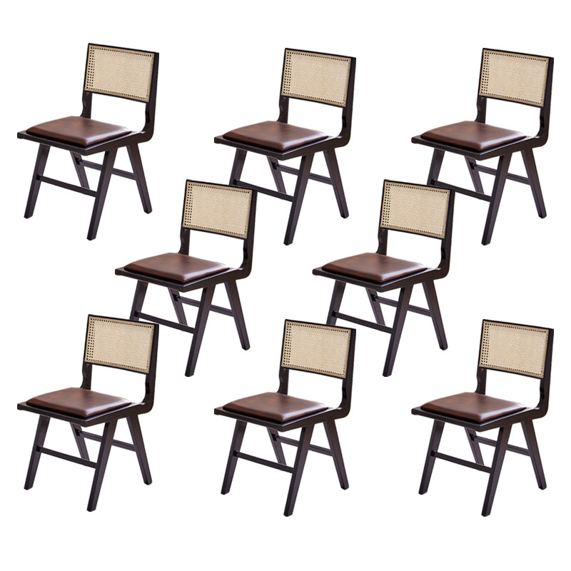 Solid Wood Cane Back Chair Home Indoor Contemporary Dining Chair