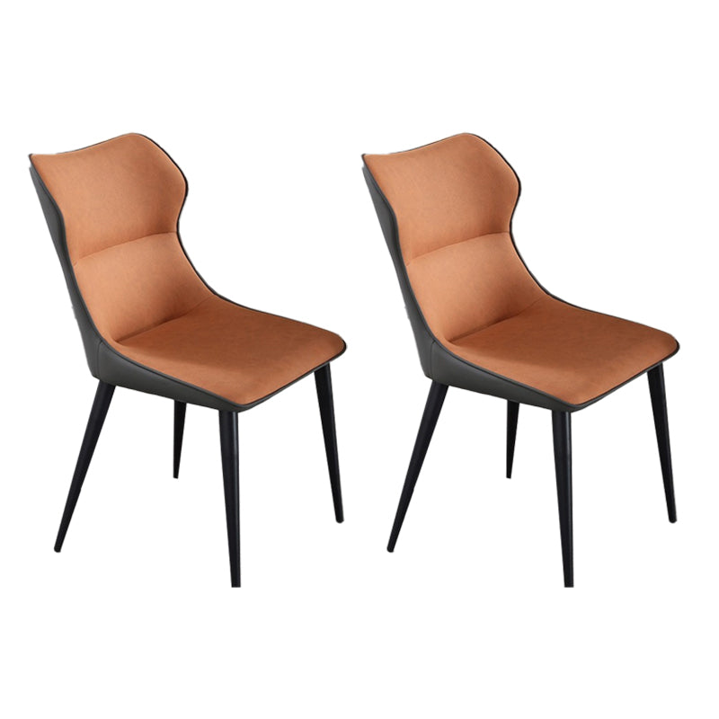 Faux Leather Side Chair Contemporary Wingback Armless Indoor Chair