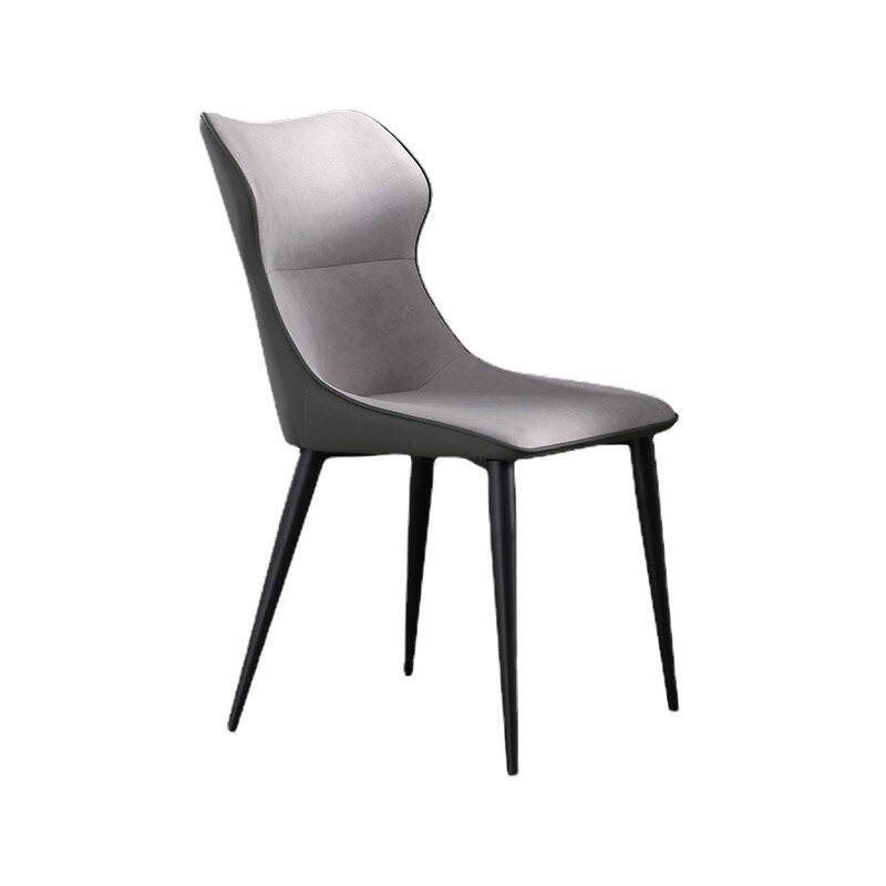 Faux Leather Side Chair Contemporary Wingback Armless Indoor Chair