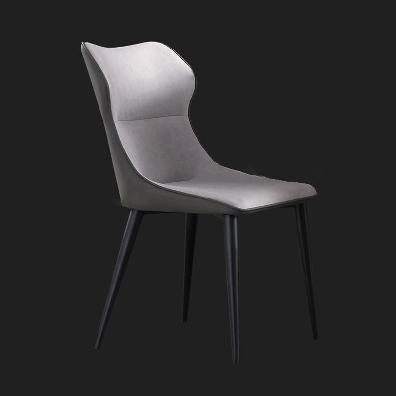 Faux Leather Side Chair Contemporary Wingback Armless Indoor Chair