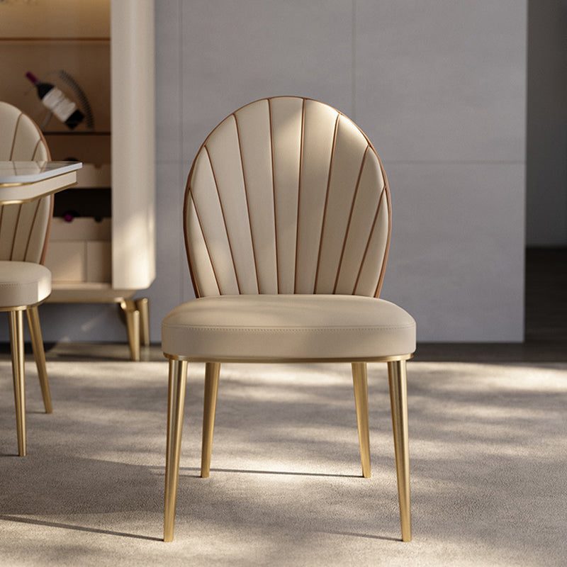 Glam Dining Room Parsons Chair Metal Legs with Upholstered Chair