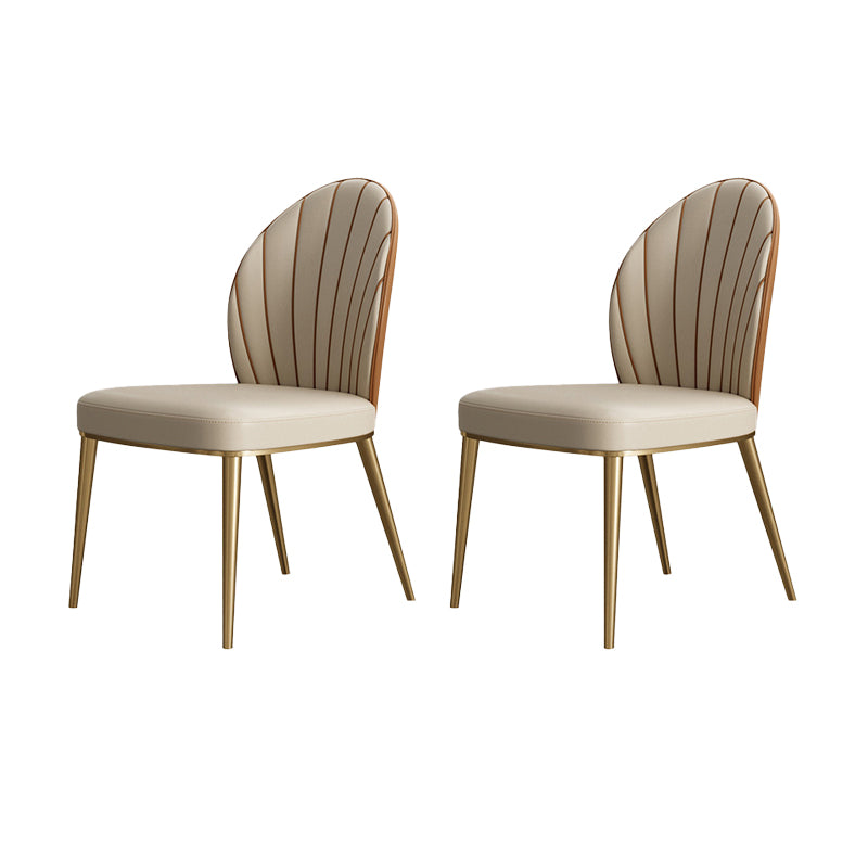 Glam Dining Room Parsons Chair Metal Legs with Upholstered Chair