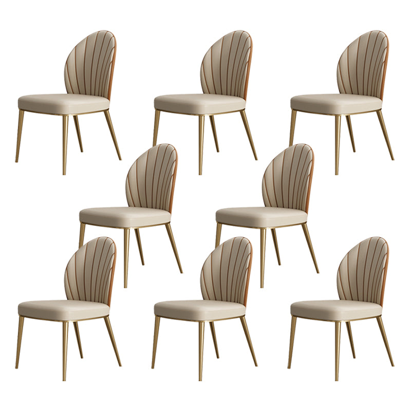 Glam Dining Room Parsons Chair Metal Legs with Upholstered Chair