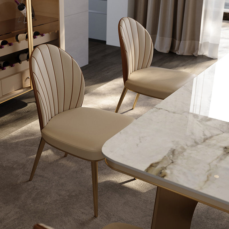 Glam Dining Room Parsons Chair Metal Legs with Upholstered Chair