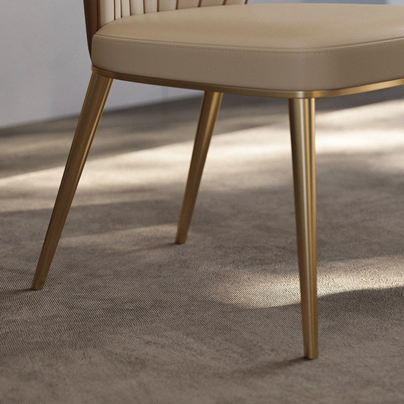 Glam Dining Room Parsons Chair Metal Legs with Upholstered Chair