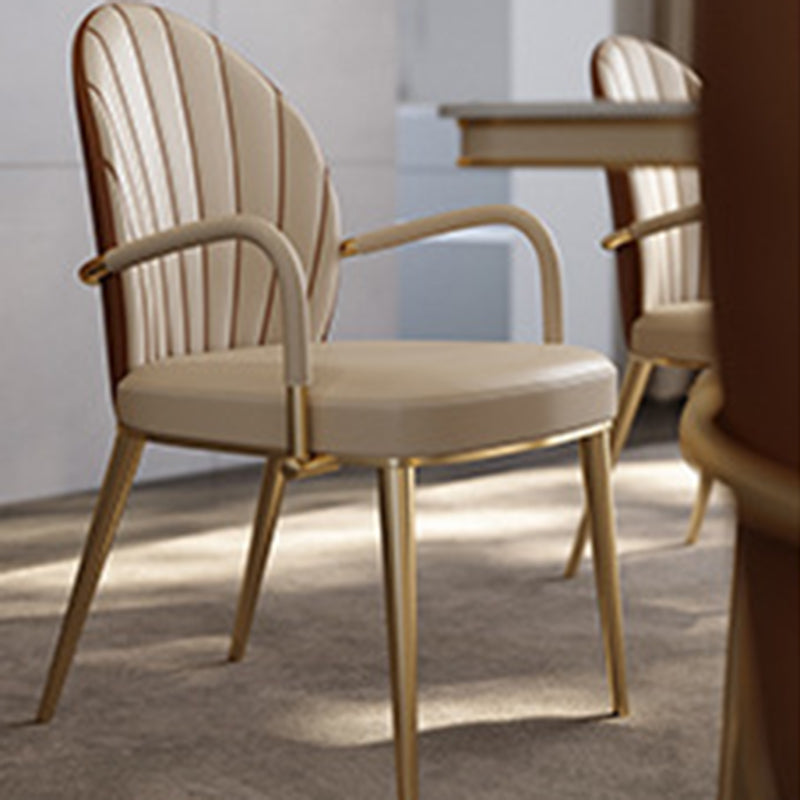 Glam Dining Room Parsons Chair Metal Legs with Upholstered Chair