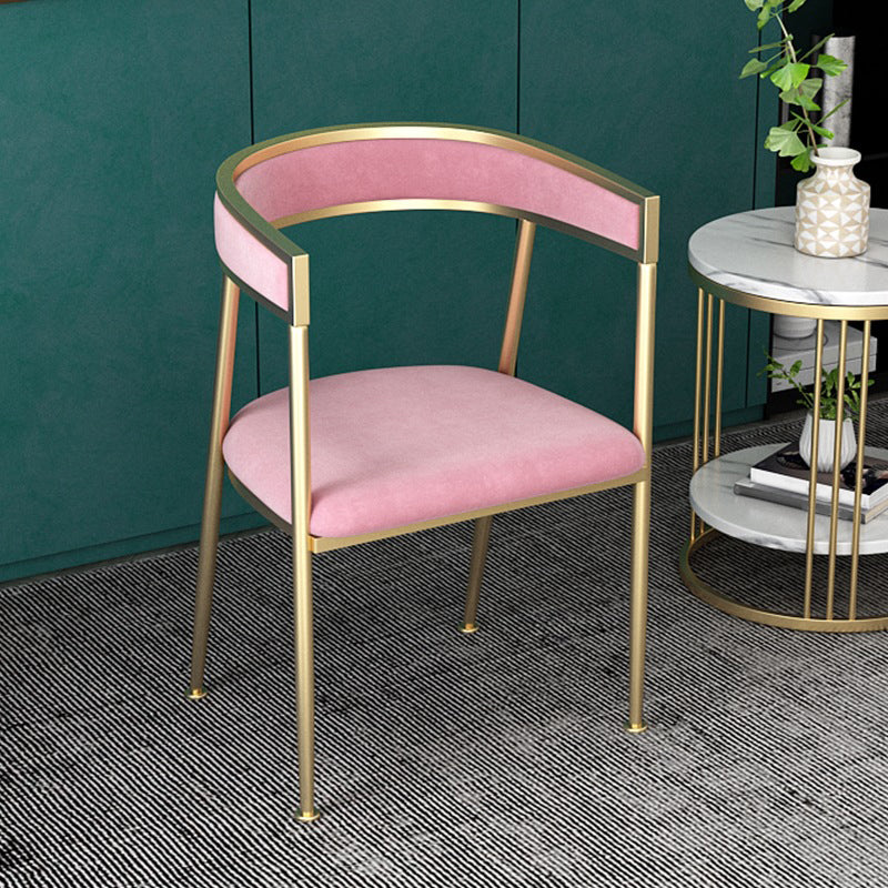 Glam Velvet Dining Side Chair Kitchen Indoor Upholstered Arm Chair