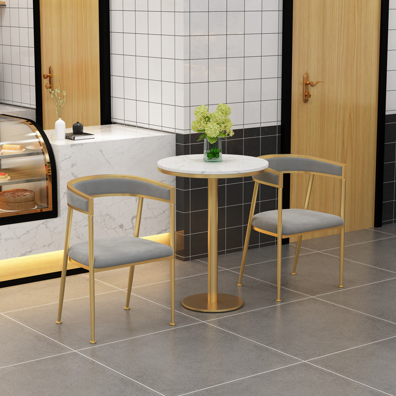 Glam Velvet Dining Side Chair Kitchen Indoor Upholstered Arm Chair