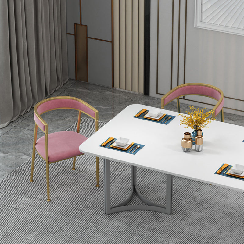 Glam Velvet Dining Side Chair Kitchen Indoor Upholstered Arm Chair