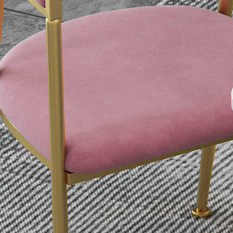 Glam Velvet Dining Side Chair Kitchen Indoor Upholstered Arm Chair
