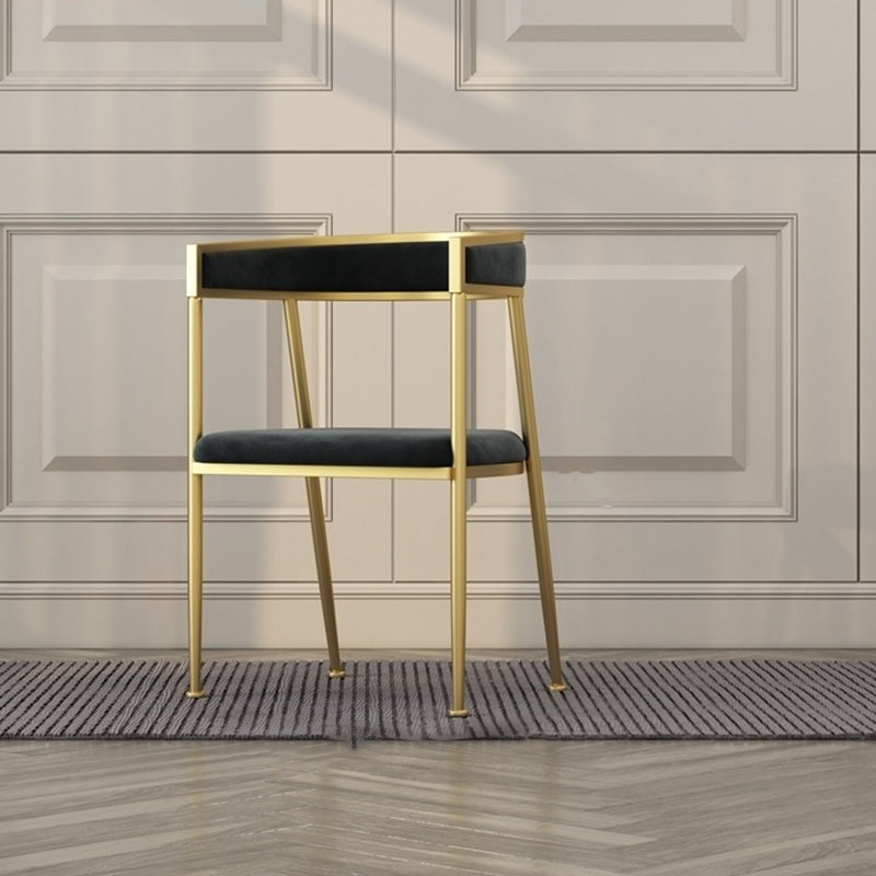 Glam Velvet Dining Side Chair Kitchen Indoor Upholstered Arm Chair