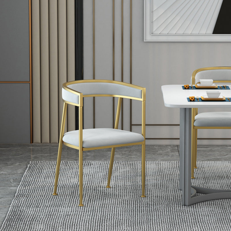 Glam Velvet Dining Side Chair Kitchen Indoor Upholstered Arm Chair