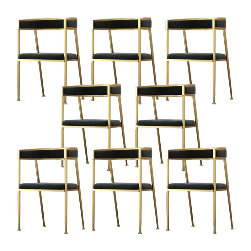 Glam Velvet Dining Side Chair Kitchen Indoor Upholstered Arm Chair