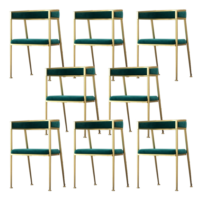 Glam Velvet Dining Side Chair Kitchen Indoor Upholstered Arm Chair