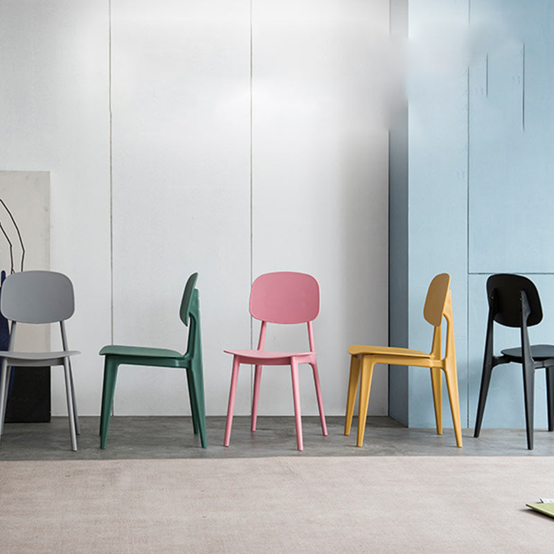 Kitchen Plastic Dining Armless Chair Stacking Dining Room Chair