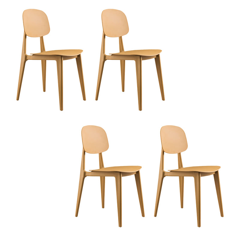 Kitchen Plastic Dining Armless Chair Stacking Dining Room Chair