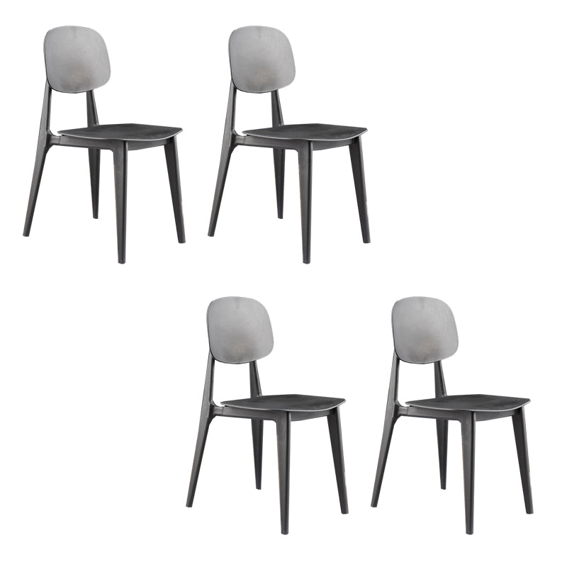 Kitchen Plastic Dining Armless Chair Stacking Dining Room Chair
