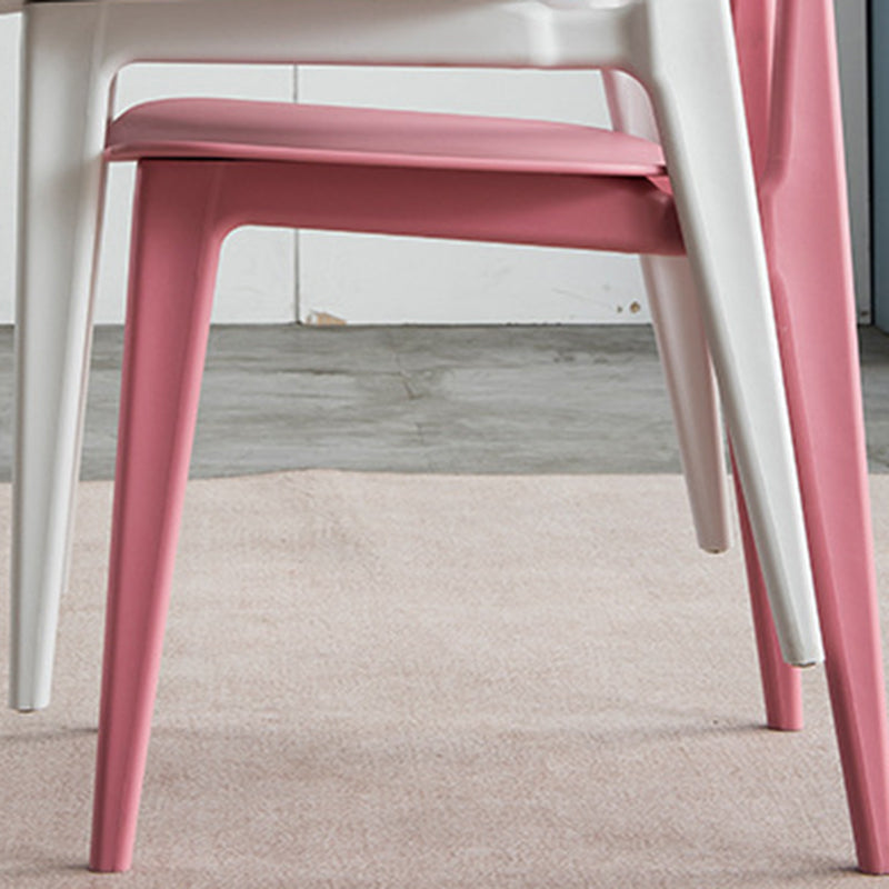 Kitchen Plastic Dining Armless Chair Stacking Dining Room Chair