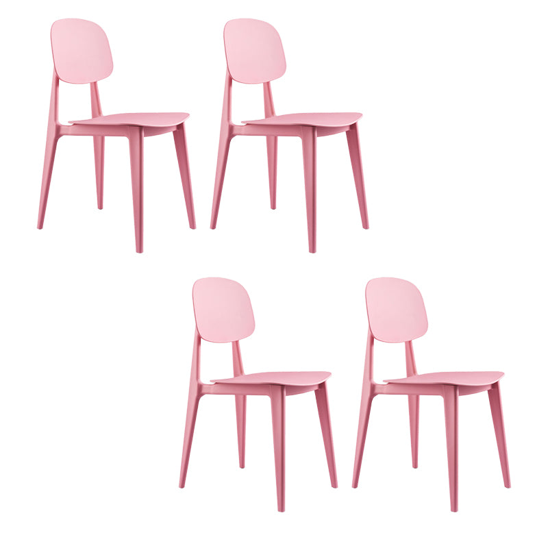 Kitchen Plastic Dining Armless Chair Stacking Dining Room Chair
