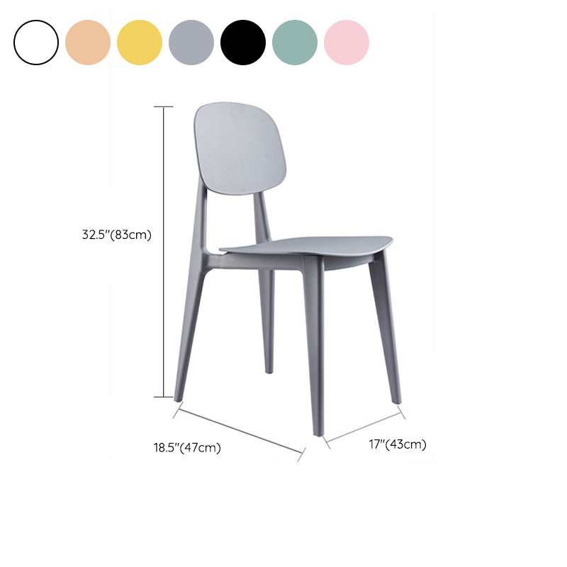 Kitchen Plastic Dining Armless Chair Stacking Dining Room Chair