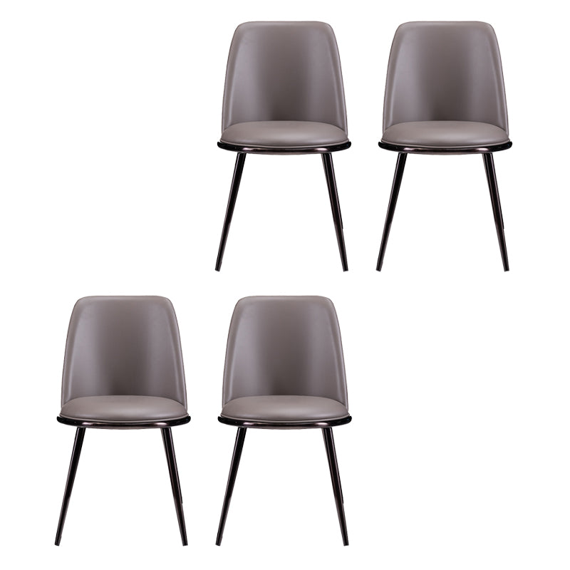 Glam Home Side Chair Metal Legs Upholstered Armless Dining Chair