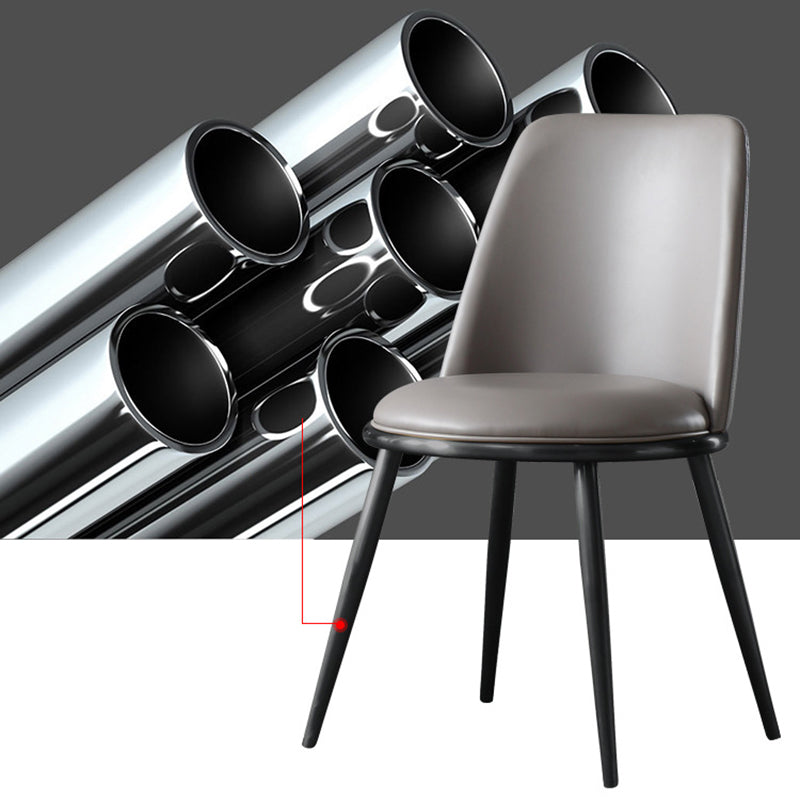 Glam Home Side Chair Metal Legs Upholstered Armless Dining Chair