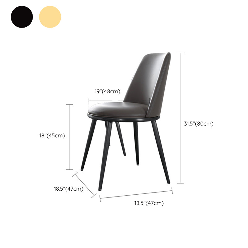 Glam Home Side Chair Metal Legs Upholstered Armless Dining Chair