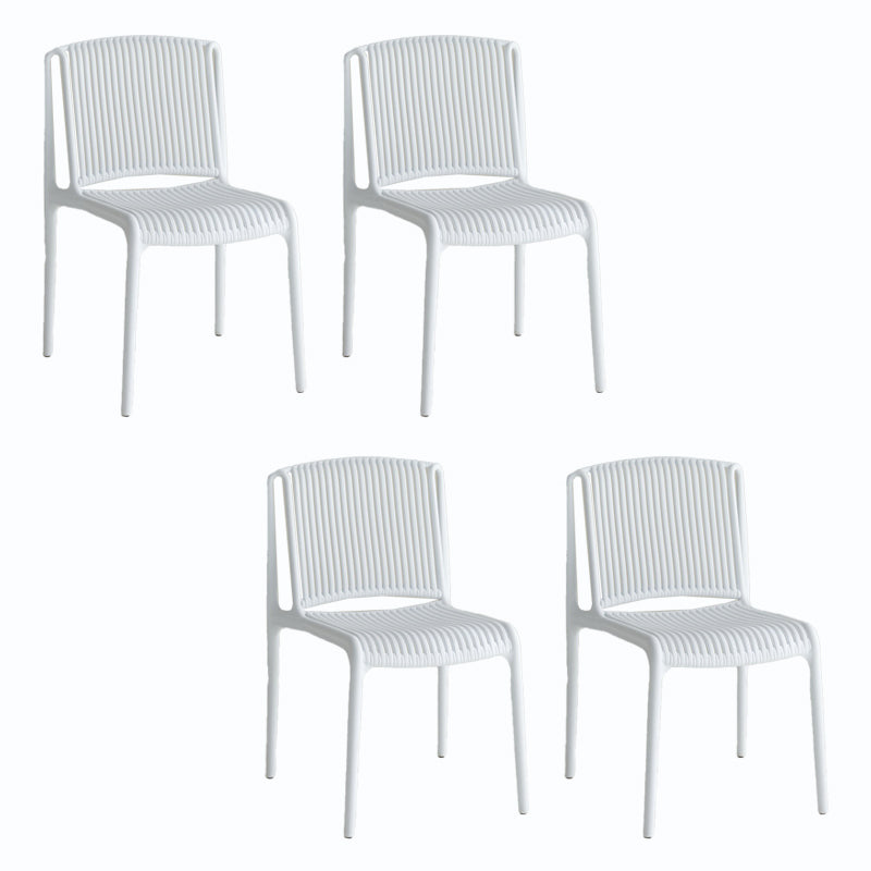 Home Indoor Armless Dining Chairs Slat Back Stacking Side Chair