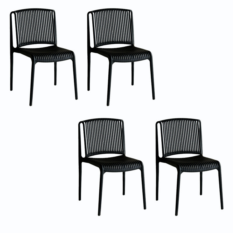 Home Indoor Armless Dining Chairs Slat Back Stacking Side Chair