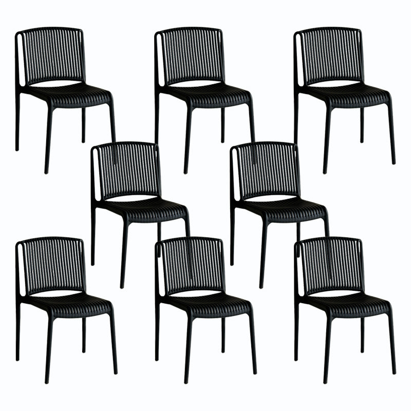 Home Indoor Armless Dining Chairs Slat Back Stacking Side Chair