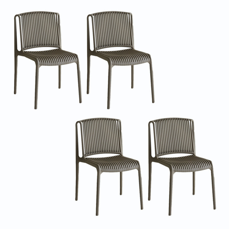 Home Indoor Armless Dining Chairs Slat Back Stacking Side Chair