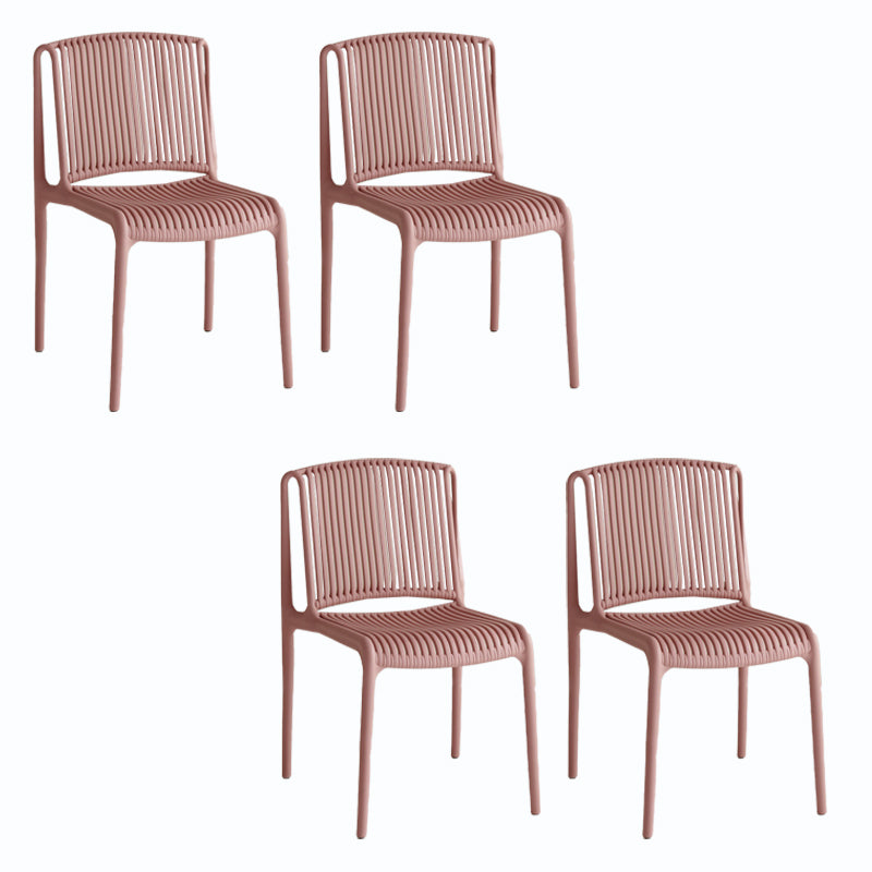 Home Indoor Armless Dining Chairs Slat Back Stacking Side Chair