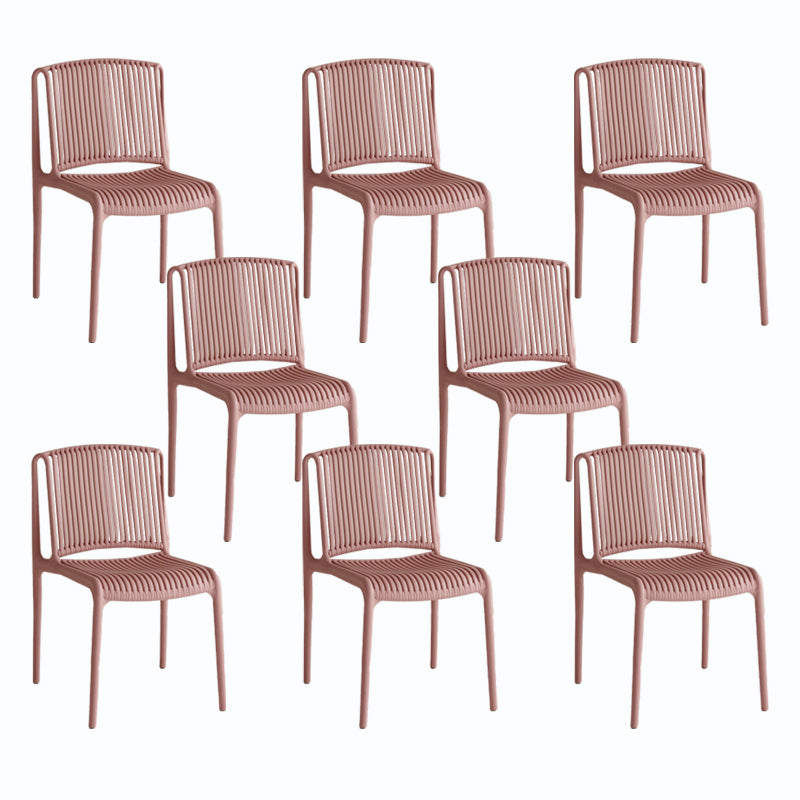 Home Indoor Armless Dining Chairs Slat Back Stacking Side Chair