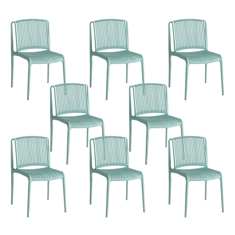 Home Indoor Armless Dining Chairs Slat Back Stacking Side Chair