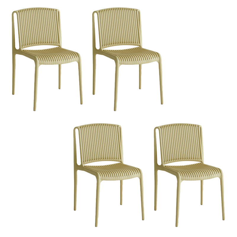 Home Indoor Armless Dining Chairs Slat Back Stacking Side Chair