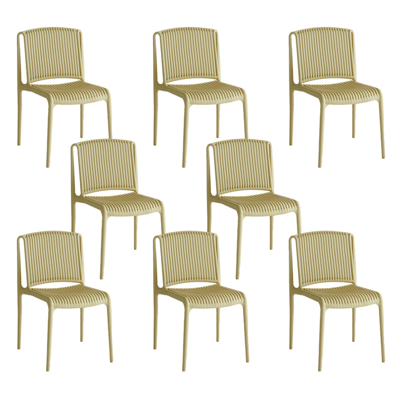 Home Indoor Armless Dining Chairs Slat Back Stacking Side Chair