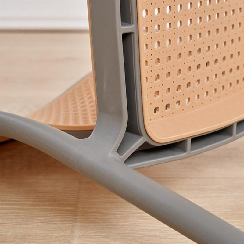 Plastic Patio Dining Side Chair Indoor Armless Open Back Chair