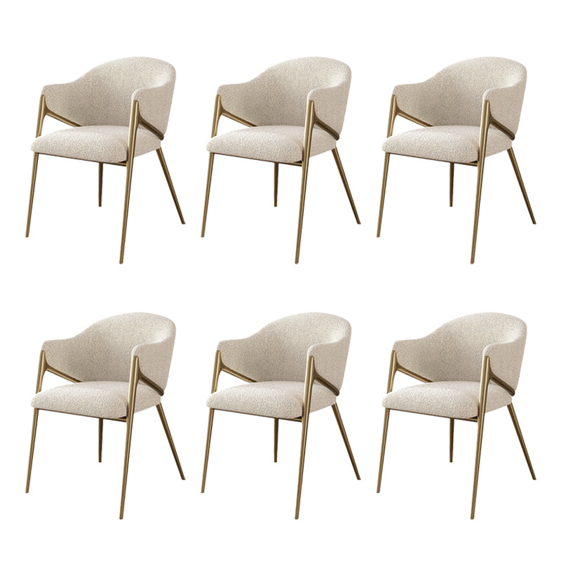 Glam Indoor Upholstered Dining Chair Gold Legs Parsons Arm Chair