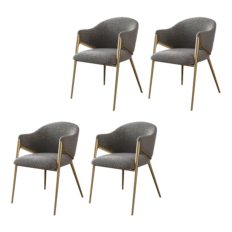 Glam Indoor Upholstered Dining Chair Gold Legs Parsons Arm Chair