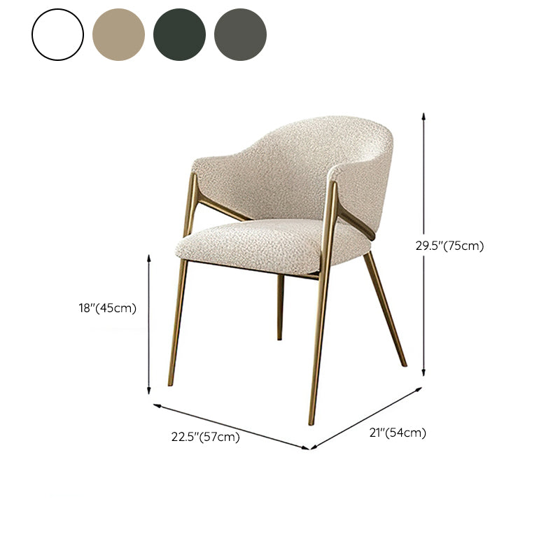 Glam Indoor Upholstered Dining Chair Gold Legs Parsons Arm Chair