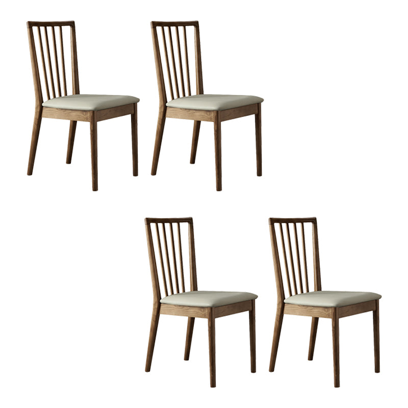 Contemporary Solid Wood Side Chair Kitchen Slat Back Armless Chair