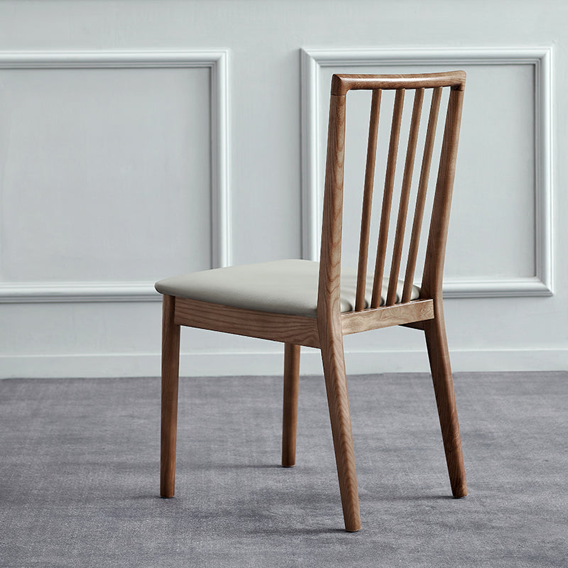 Contemporary Solid Wood Side Chair Kitchen Slat Back Armless Chair