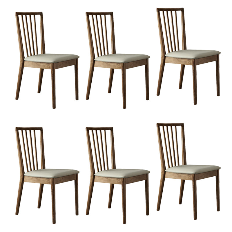 Contemporary Solid Wood Side Chair Kitchen Slat Back Armless Chair