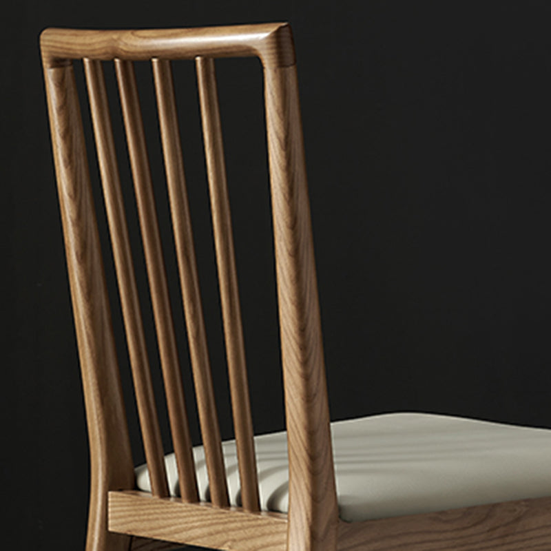 Contemporary Solid Wood Side Chair Kitchen Slat Back Armless Chair