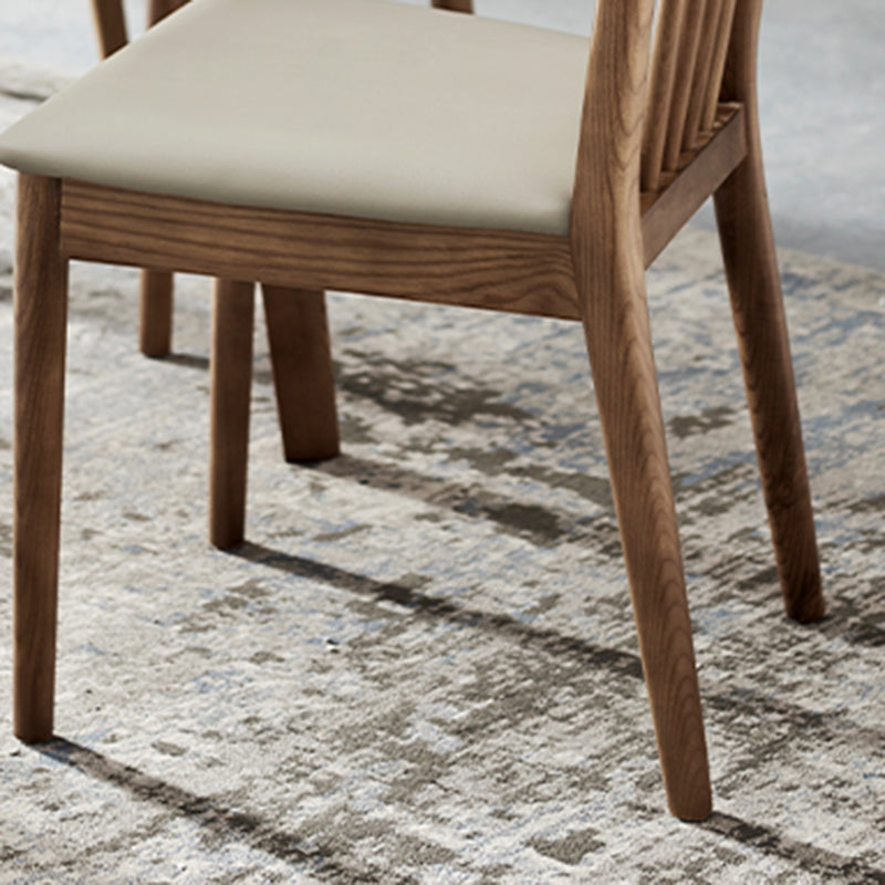 Contemporary Solid Wood Side Chair Kitchen Slat Back Armless Chair