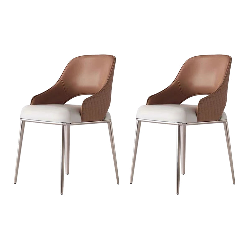 Dining Room Glam Side Chair Faux Leather Chair with Upholstered