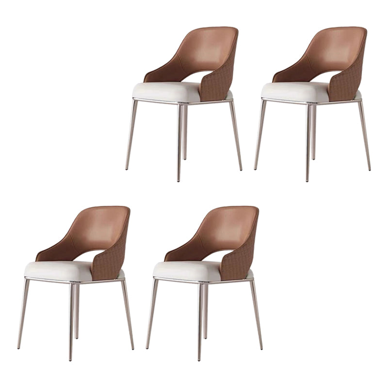 Dining Room Glam Side Chair Faux Leather Chair with Upholstered